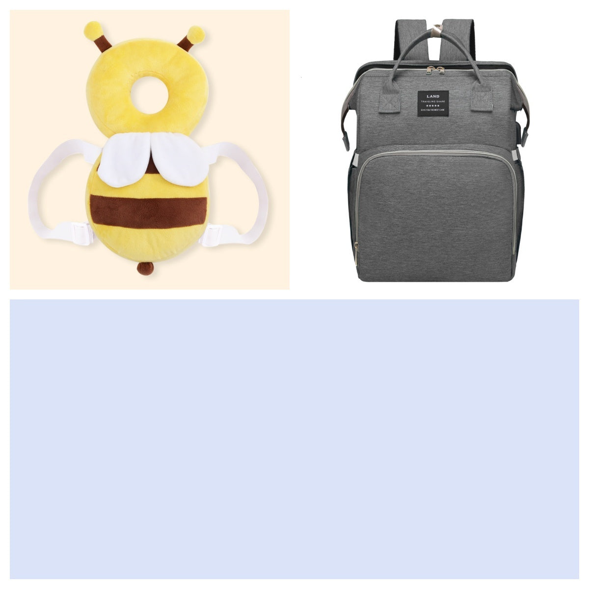 Spacious Diaper Bag with Built-in Foldable Crib