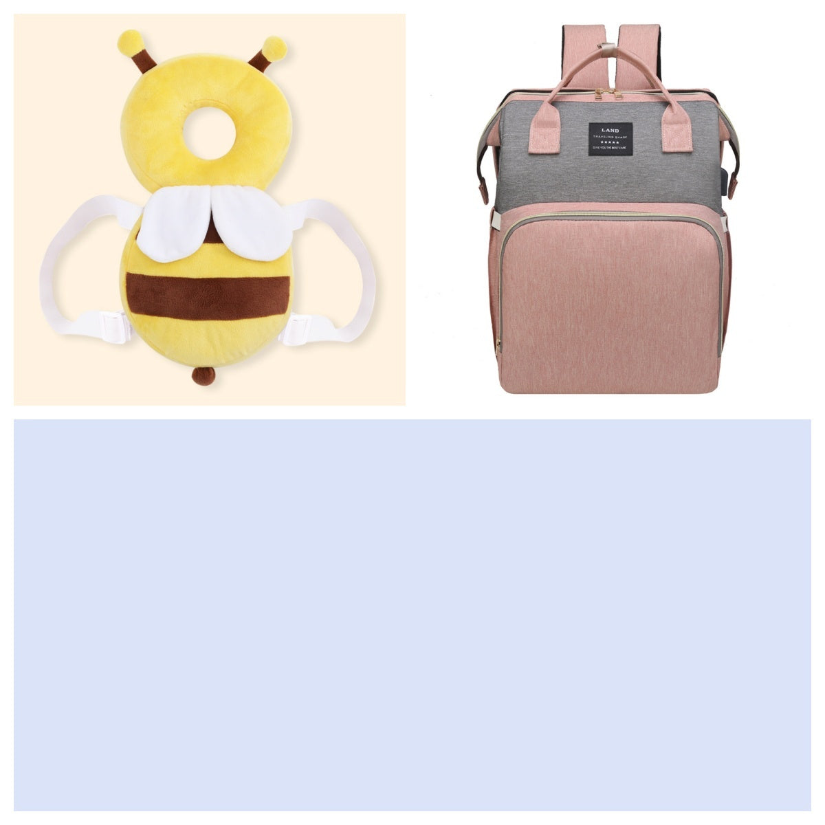 Spacious Diaper Bag with Built-in Foldable Crib