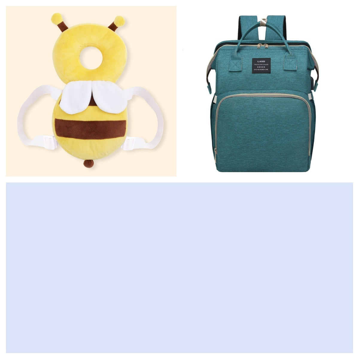 Spacious Diaper Bag with Built-in Foldable Crib